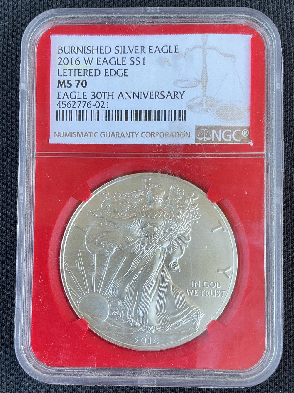 Burnished Silver Eagle 2016 - Silver Finish (Red Label)